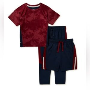 Athletic Works 3-Piece Baby Toddler T-Shirt, Short & Jogger Pants Outfit Set 12M